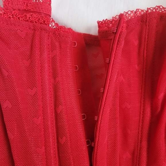 ETAM RED CORSET BUSTIER MERRY WIDOW LINGERE, SIZE 32B, NEW - Picture 3 of 10